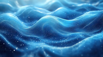 Obraz premium An abstract data flow background with dynamic lines and nodes in blue tones, illustrating technology concepts.