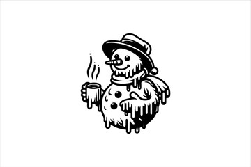Snowman vector illustration. Snowman Icon Vector Illustration. Snowman Silhouette Vector Illustration.