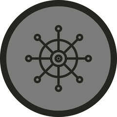 Fototapeta premium Nautical Wheel Vector Icon Design