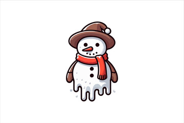 Snowman vector illustration. Snowman Icon Vector Illustration. Snowman Silhouette Vector Illustration.