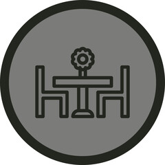 Dining Table Vector Icon Design