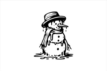 Snowman vector illustration. Snowman Icon Vector Illustration. Snowman Silhouette Vector Illustration.