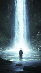 Obraz premium Healing Waters, cleansing the mind and the rejuvenating effects of self-care on mental 