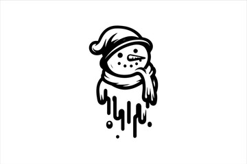 Snowman vector illustration. Snowman Icon Vector Illustration. Snowman Silhouette Vector Illustration.