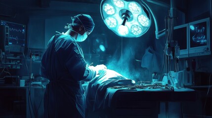 Obraz premium Surgical Procedure in an Operating Room