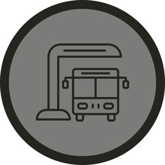 Bus Station Vector Icon Design