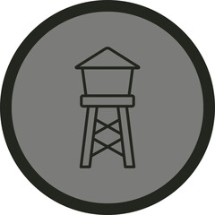 Water Tower Vector Icon Design