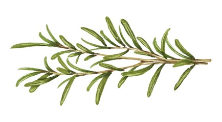 Rosemary, herb, plant, used in cooking, has a fragrant aroma twig of rosemary Hand drawn illustration on a transparent background