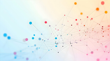 Colorful Abstract Background with Dots and Connections