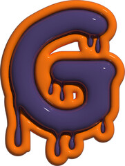 3D Halloween Alphabet G