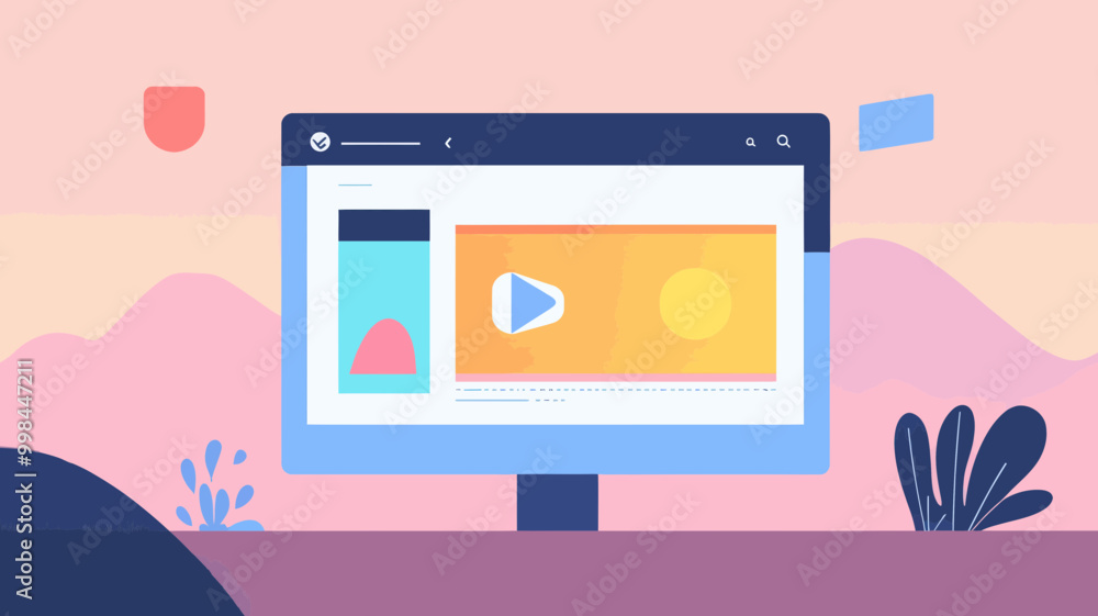 Poster modern website header slider concept vector illustration - flat design for web development, ui/ux de