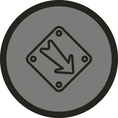 Down Right Arrow Vector Icon Design