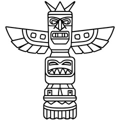 totem pole sketch drawing