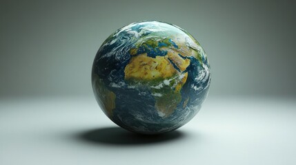 A stunning globe highlights Earth's vibrant continents and oceans in detail