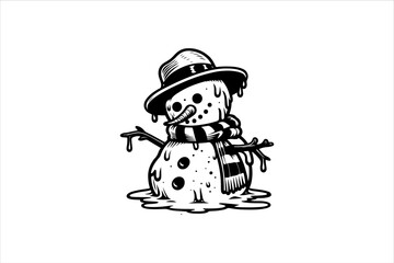 Snowman vector illustration. Snowman Icon Vector Illustration. Snowman Silhouette Vector Illustration.