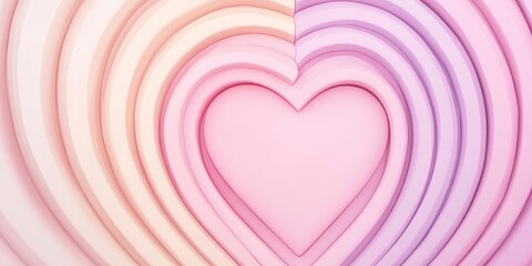 background of heart shaped tunnel in layer, pink pastel colors