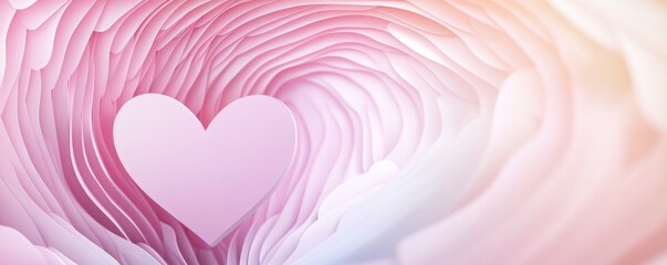 background of heart shaped tunnel in layer, pink pastel colors
