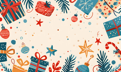 Fototapeta premium New Year and Christmas graphic advertising background