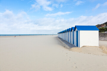 Beach cabins at Boulogne-sur-Mer, France