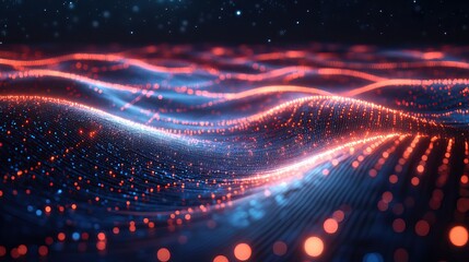 Obraz premium An abstract technology background visualizing ultra-fast global data transfer, high-speed broadband, and AI digital concepts.