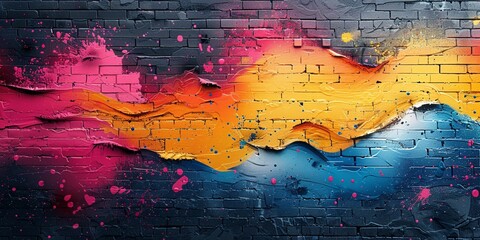 Graffiti Pop Art Background on the Wall, Abstract Design