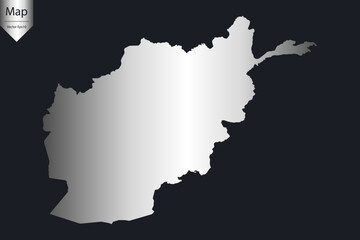 Obraz premium Abstract - High Detailed Silver Map of Afghanistan. Vector illustration eps10. 