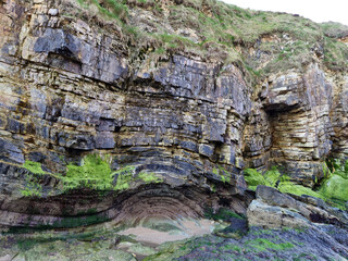 Cliffs and rocks in Ireland, vivid Irish landscape background