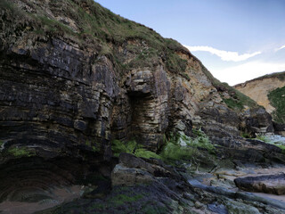 Cliffs and rocks in Ireland, vivid Irish landscape background
