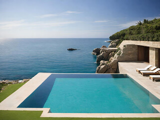 Fototapeta premium luxury villa swimming pool