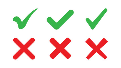 Check mark and cross symbols