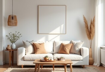 Natural and Cozy: Modern Boho Living Room Interior Design 