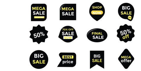 Obraz premium set of sale labels, tags, banner icons, Shopping Tags. Sale icons.
