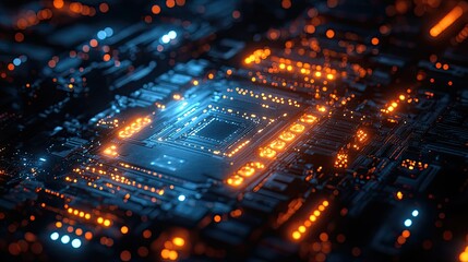 Obraz premium An innovation-driven abstract technology background centered around computer communication.