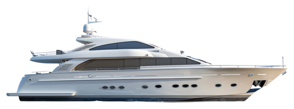 PNG Luxury yacht on white background