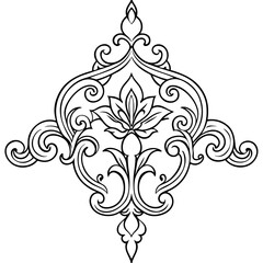 vintage baroque ornament drawing