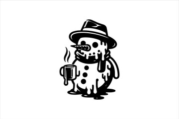 Snowman vector illustration. Snowman Icon Vector Illustration. Snowman Silhouette Vector Illustration.