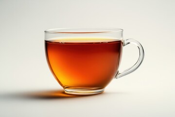 cup of tea with lemon on white background