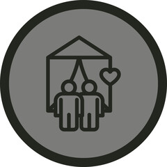 Couple Camping Tent Icon Design