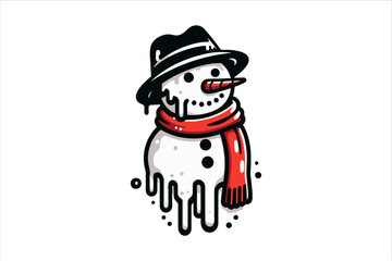 Snowman vector illustration. Snowman Icon Vector Illustration. Snowman Silhouette Vector Illustration.