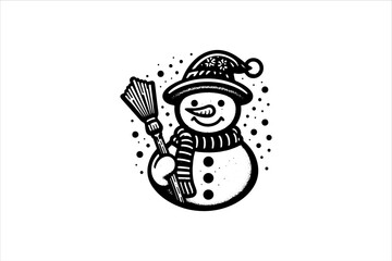 Snowman vector illustration. Snowman Icon Vector Illustration. Snowman Silhouette Vector Illustration.