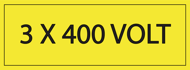  Volt Label Symbol Sign, Vector Illustration, Isolated On Yellow Background Label