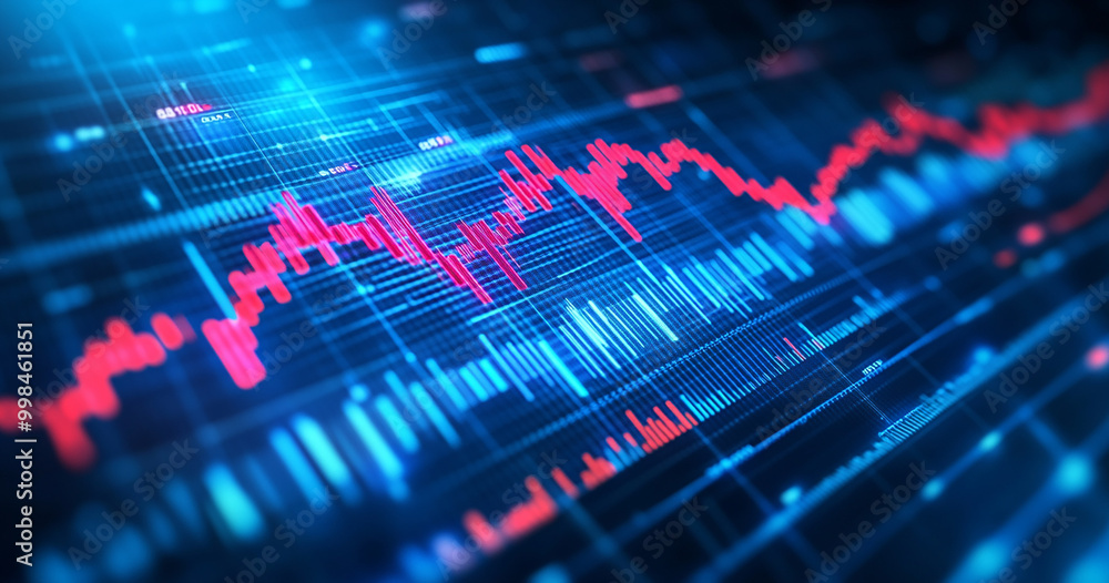 Wall mural Abstract stock chart