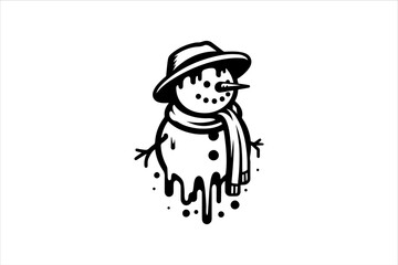 Snowman vector illustration. Snowman Icon Vector Illustration. Snowman Silhouette Vector Illustration.