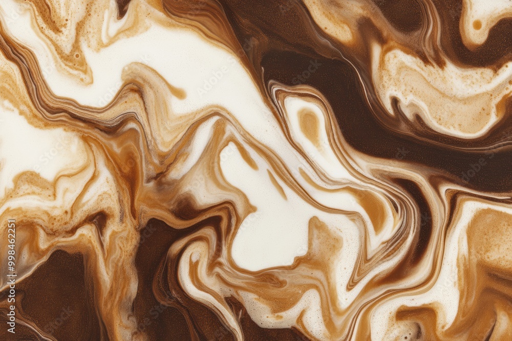 Leinwandbilder swirling coffee and cream form a captivating marbled pattern, showcasing dynamic movement and rich e