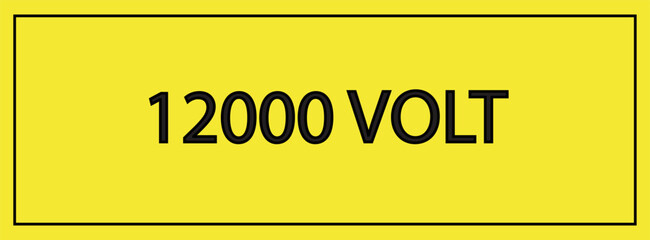  Volt Label Symbol Sign, Vector Illustration, Isolated On Yellow Background Label