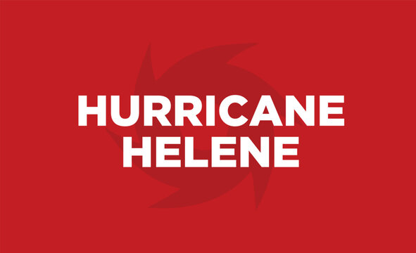 Hurricane Helene Alert, traffic sign information vector illustration.