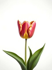 pink tulip on a white background.