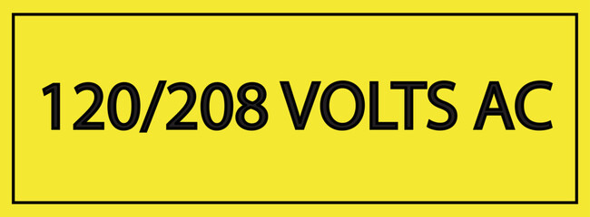  Volt Label Symbol Sign, Vector Illustration, Isolated On Yellow Background Label