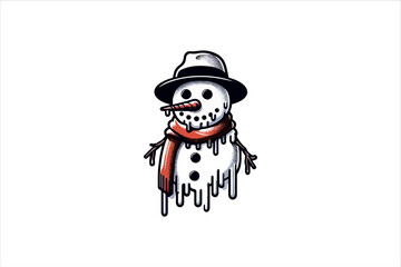 Snowman vector illustration. Snowman Icon Vector Illustration. Snowman Silhouette Vector Illustration.