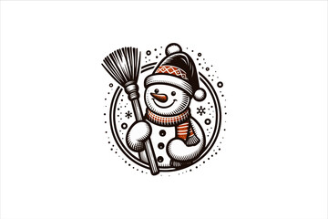Snowman vector illustration. Snowman Icon Vector Illustration. Snowman Silhouette Vector Illustration.